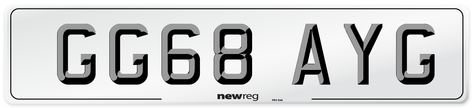 GG68 AYG Number Plate from New Reg